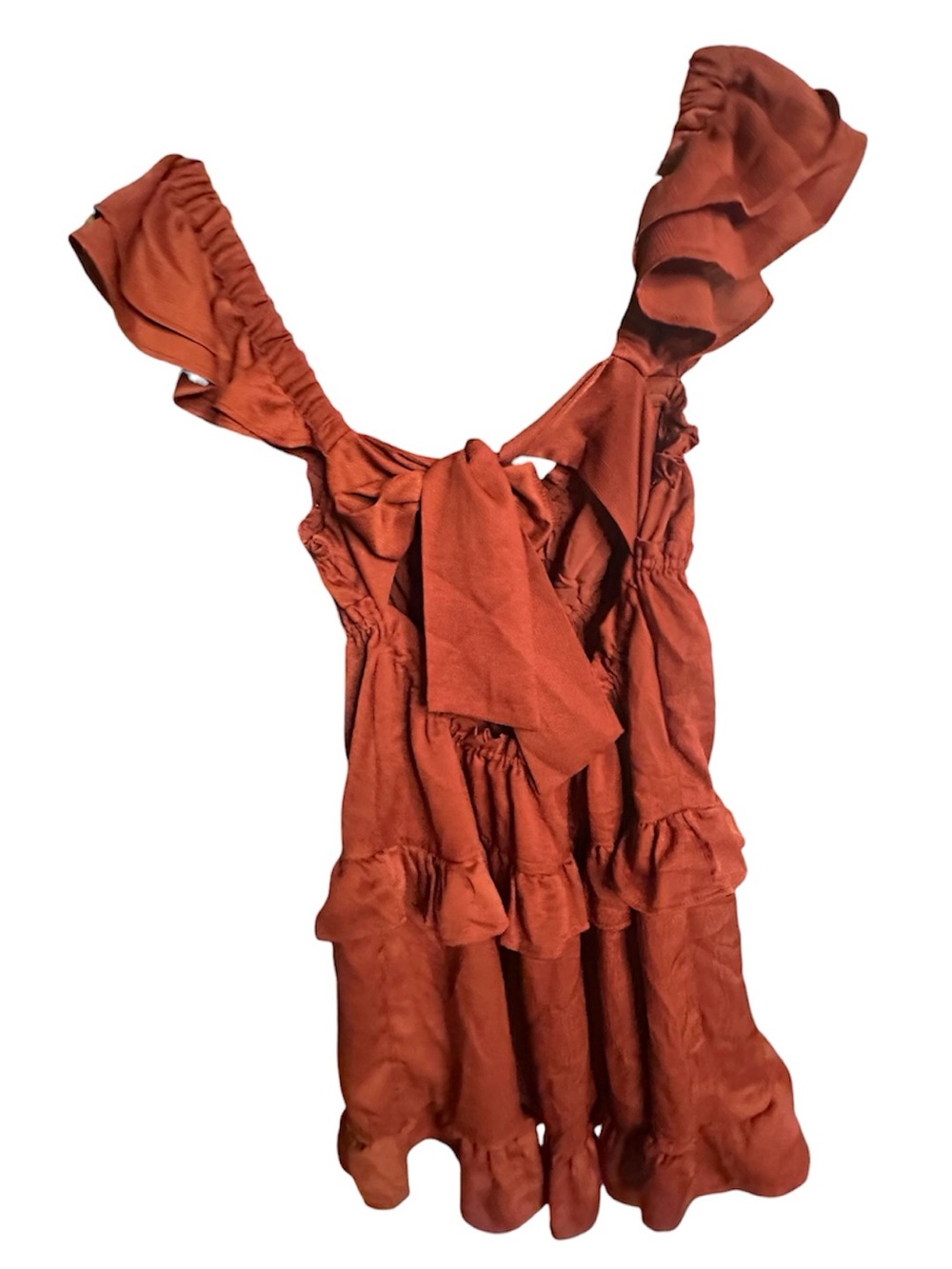 Rust Ruffle Sundress - Picture 3 of 4